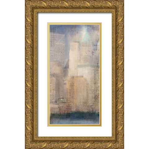 City Life B Gold Ornate Wood Framed Art Print with Double Matting by Kimberly, Allen