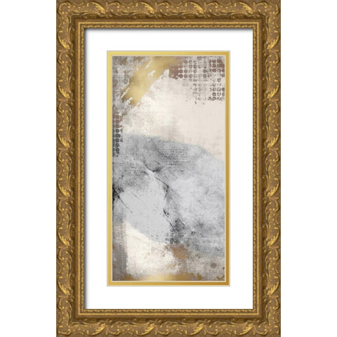 Gold Panel 1 Gold Ornate Wood Framed Art Print with Double Matting by Kimberly, Allen