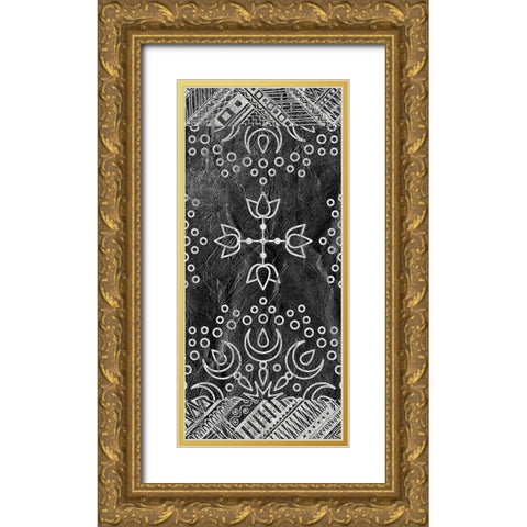 Patterned B  Gold Ornate Wood Framed Art Print with Double Matting by Kimberly, Allen