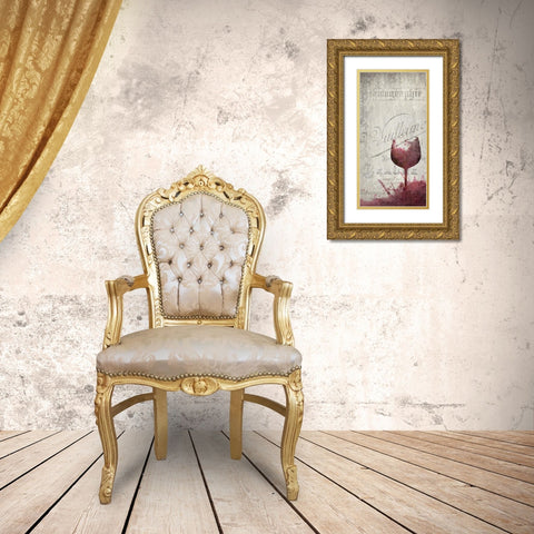 Splashes of Wine Gold Ornate Wood Framed Art Print with Double Matting by Kimberly, Allen