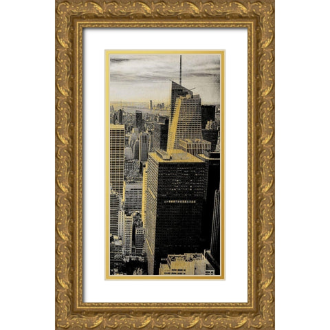 Manhattan C Gold Ornate Wood Framed Art Print with Double Matting by Kimberly, Allen
