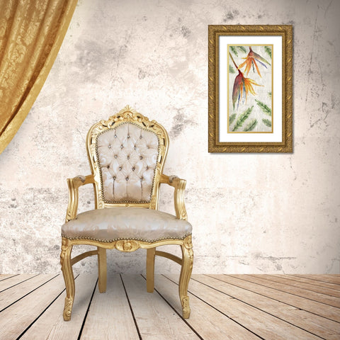 Tropical Blooms 1 Gold Ornate Wood Framed Art Print with Double Matting by Kimberly, Allen