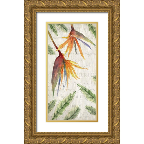 Tropical Blooms 1 Gold Ornate Wood Framed Art Print with Double Matting by Kimberly, Allen