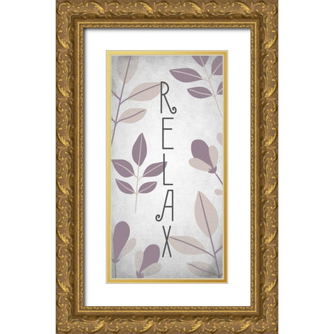 Relax 1 Gold Ornate Wood Framed Art Print with Double Matting by Kimberly, Allen