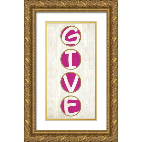Give Thanks 1 Gold Ornate Wood Framed Art Print with Double Matting by Kimberly, Allen