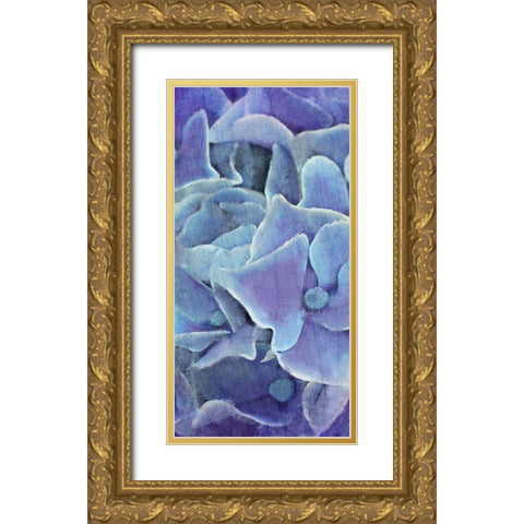 Hydrangea Panel 1 Gold Ornate Wood Framed Art Print with Double Matting by Kimberly, Allen