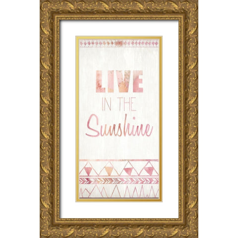 Live A Gold Ornate Wood Framed Art Print with Double Matting by Kimberly, Allen