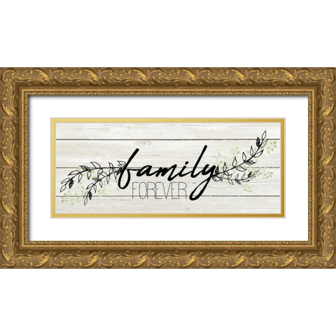 Family Forever Gold Ornate Wood Framed Art Print with Double Matting by Kimberly, Allen