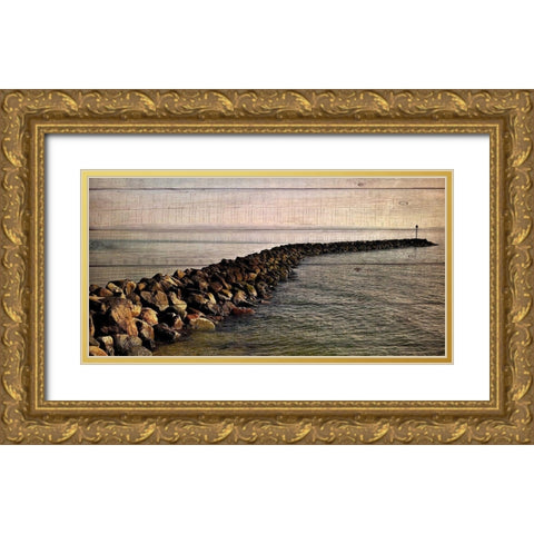 Rock Path Gold Ornate Wood Framed Art Print with Double Matting by Kimberly, Allen