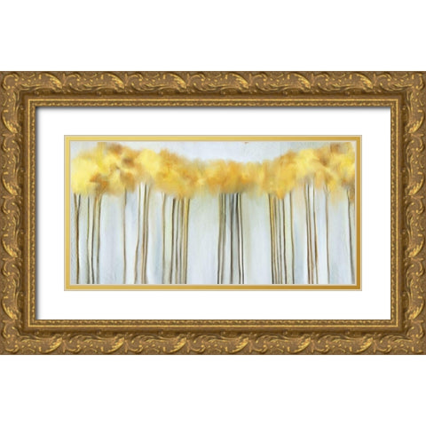 Yellow Fall Gold Ornate Wood Framed Art Print with Double Matting by Kimberly, Allen