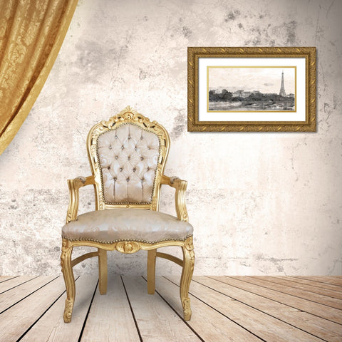 Paris Dreams Gold Ornate Wood Framed Art Print with Double Matting by Kimberly, Allen