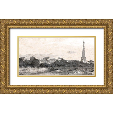 Paris Dreams Gold Ornate Wood Framed Art Print with Double Matting by Kimberly, Allen