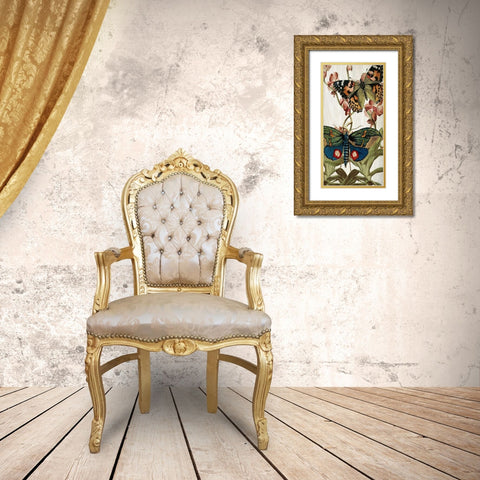 Butterfly World 3 Gold Ornate Wood Framed Art Print with Double Matting by Kimberly, Allen
