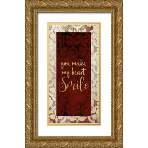 Smile Gold Ornate Wood Framed Art Print with Double Matting by Kimberly, Allen