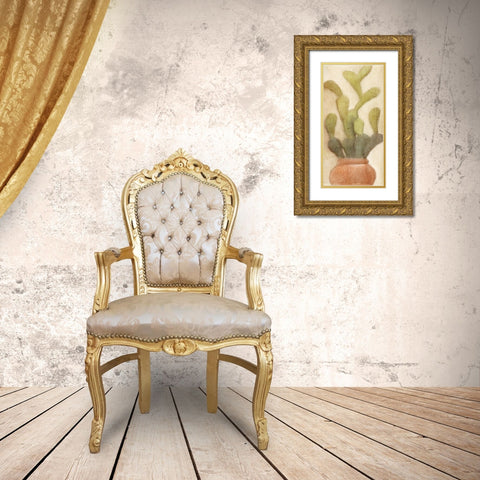 Potted Cactus 1 Gold Ornate Wood Framed Art Print with Double Matting by Kimberly, Allen