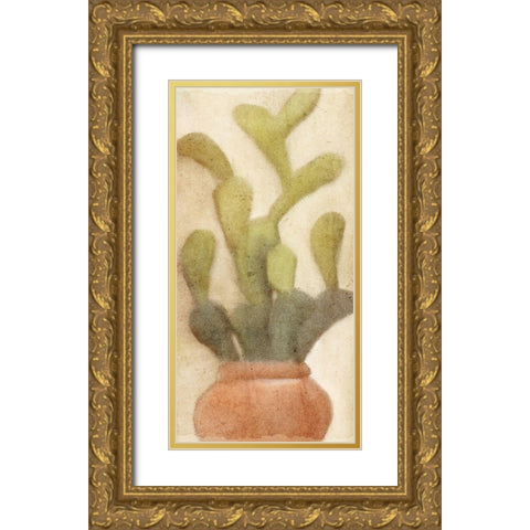 Potted Cactus 1 Gold Ornate Wood Framed Art Print with Double Matting by Kimberly, Allen