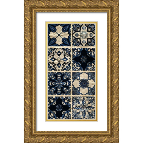 Navy Panel 1 Gold Ornate Wood Framed Art Print with Double Matting by Kimberly, Allen
