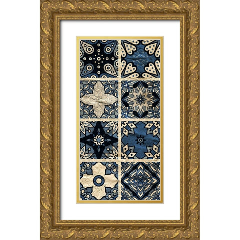 Navy Panel 2 Gold Ornate Wood Framed Art Print with Double Matting by Kimberly, Allen