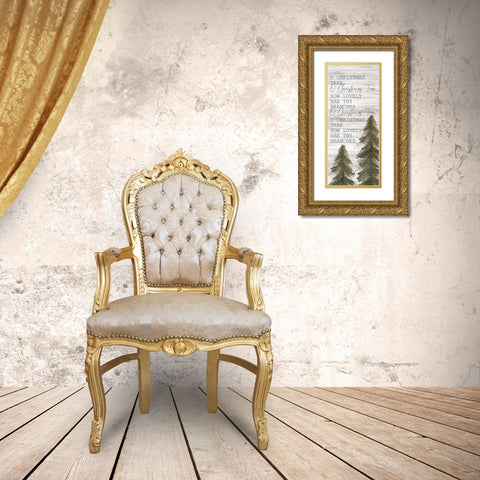 Farmhouse Christmas 17 Gold Ornate Wood Framed Art Print with Double Matting by Kimberly, Allen