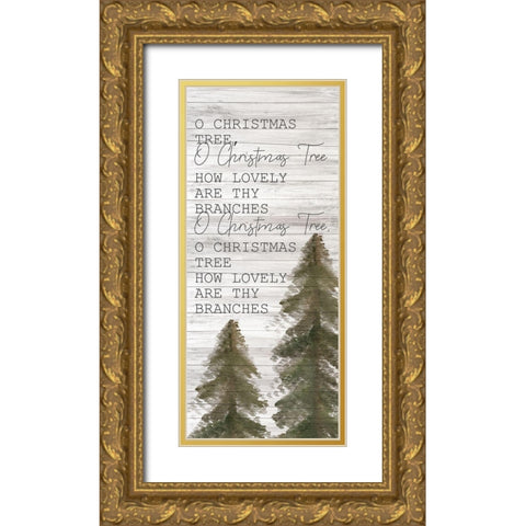 Farmhouse Christmas 17 Gold Ornate Wood Framed Art Print with Double Matting by Kimberly, Allen