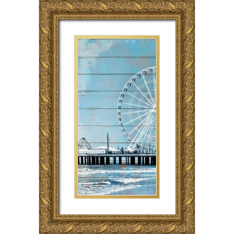 A Day at the Beach 1 Gold Ornate Wood Framed Art Print with Double Matting by Kimberly, Allen