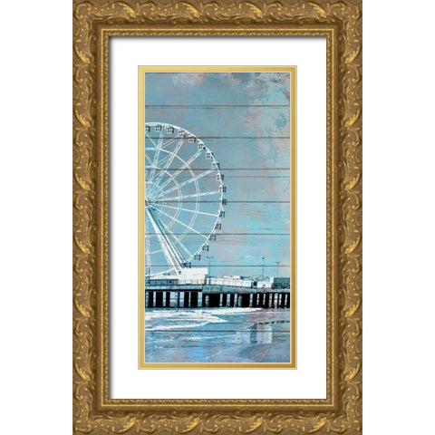 A Day at the Beach 2 Gold Ornate Wood Framed Art Print with Double Matting by Kimberly, Allen