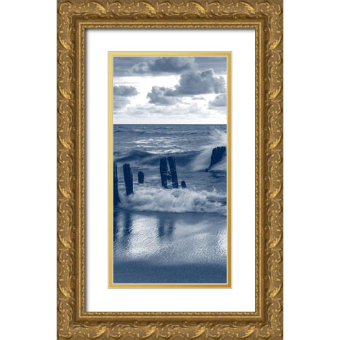 Against the Waves 5 Gold Ornate Wood Framed Art Print with Double Matting by Kimberly, Allen