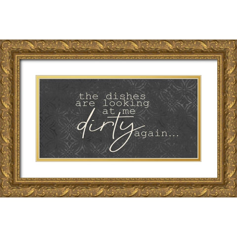 The Dishes Gold Ornate Wood Framed Art Print with Double Matting by Kimberly, Allen