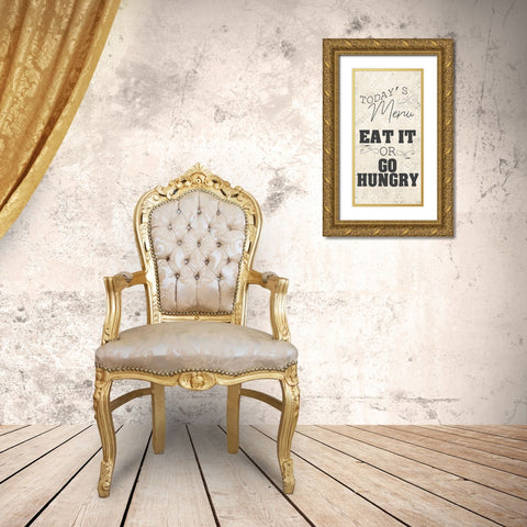 Todays Menu Gold Ornate Wood Framed Art Print with Double Matting by Kimberly, Allen