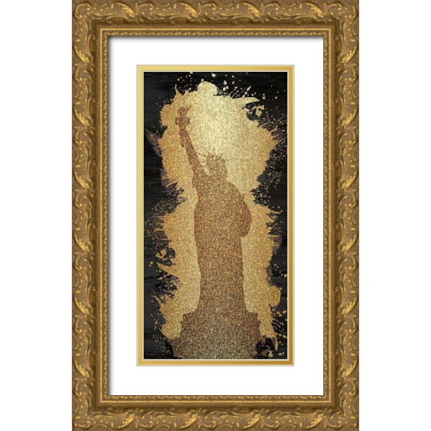 The Big Apple 1 Gold Ornate Wood Framed Art Print with Double Matting by Kimberly, Allen