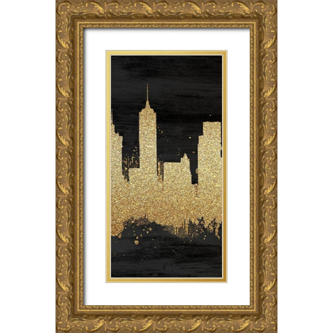 The Big Apple 2 Gold Ornate Wood Framed Art Print with Double Matting by Kimberly, Allen