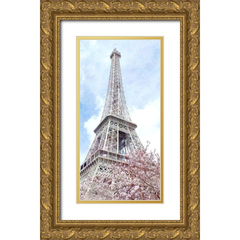 Paris in Bloom 1 Gold Ornate Wood Framed Art Print with Double Matting by Kimberly, Allen