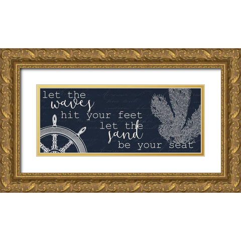 Let the Waves Gold Ornate Wood Framed Art Print with Double Matting by Kimberly, Allen