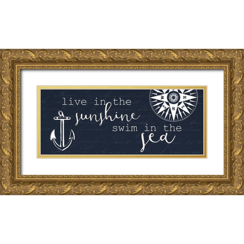 Live in the Sea Gold Ornate Wood Framed Art Print with Double Matting by Kimberly, Allen