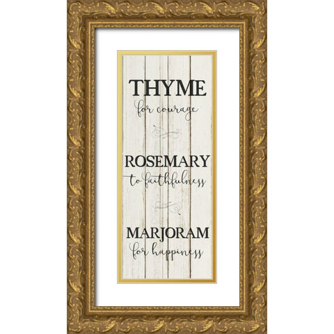 Herbs For 2 Gold Ornate Wood Framed Art Print with Double Matting by Kimberly, Allen