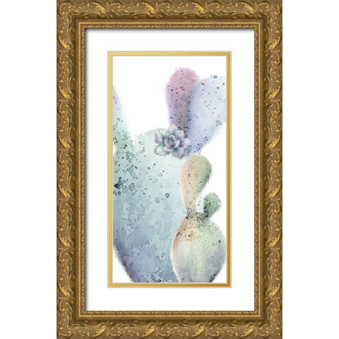 Succulent Speckled 1 Gold Ornate Wood Framed Art Print with Double Matting by Kimberly, Allen