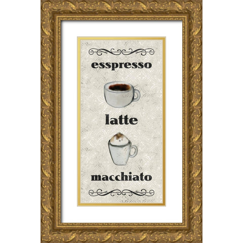 Coffee Life 1 Gold Ornate Wood Framed Art Print with Double Matting by Kimberly, Allen