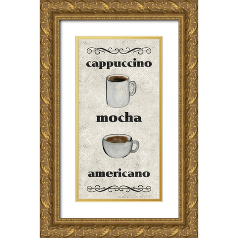 Coffee Life 3 Gold Ornate Wood Framed Art Print with Double Matting by Kimberly, Allen