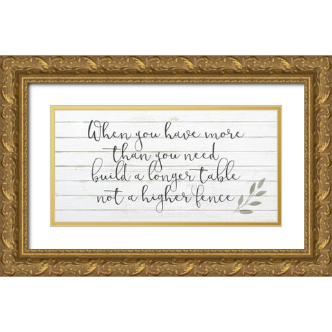 More Than You Need Gold Ornate Wood Framed Art Print with Double Matting by Kimberly, Allen