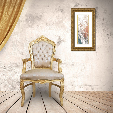 Bubble 1 Gold Ornate Wood Framed Art Print with Double Matting by Kimberly, Allen