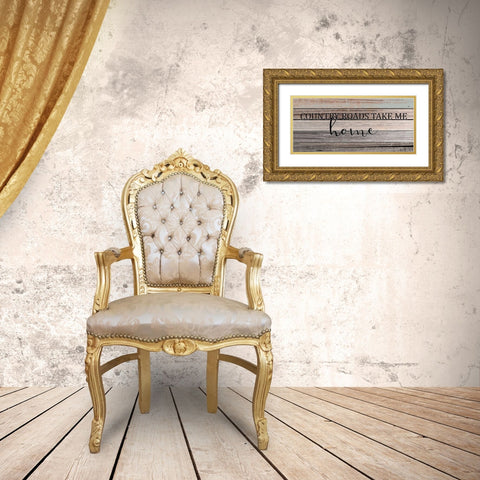Country Roads Gold Ornate Wood Framed Art Print with Double Matting by Kimberly, Allen