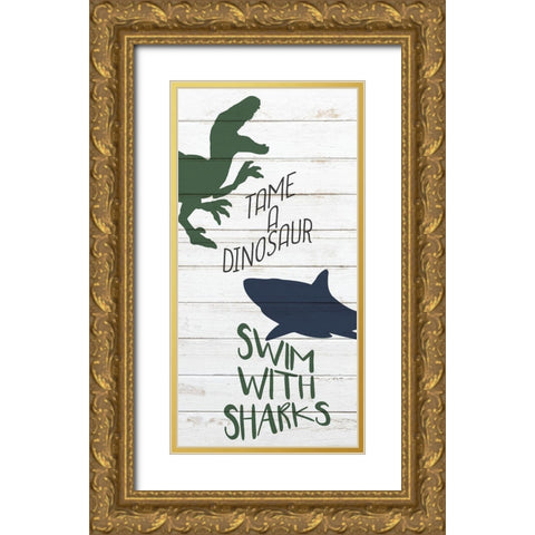 Tame and Swim 2 Gold Ornate Wood Framed Art Print with Double Matting by Kimberly, Allen