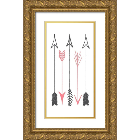 Have Courage B Gold Ornate Wood Framed Art Print with Double Matting by Kimberly, Allen