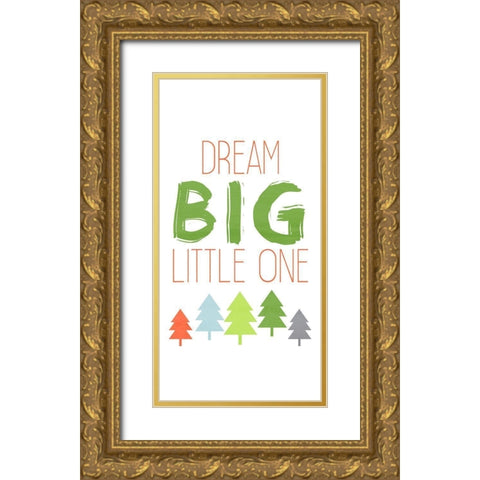 Dino Brave 2 Gold Ornate Wood Framed Art Print with Double Matting by Kimberly, Allen