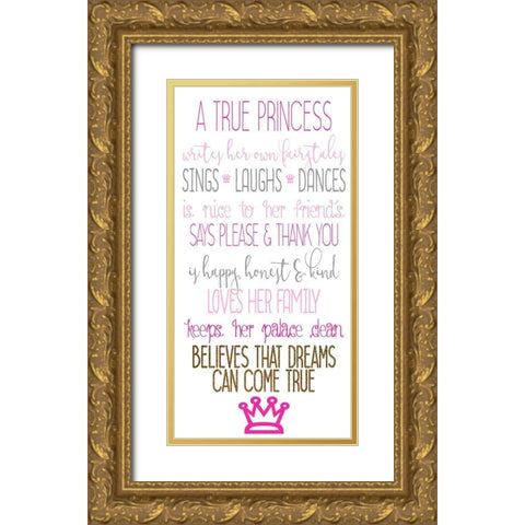 A Princess 1 Gold Ornate Wood Framed Art Print with Double Matting by Kimberly, Allen