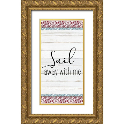 Whale Tail 1 Gold Ornate Wood Framed Art Print with Double Matting by Kimberly, Allen