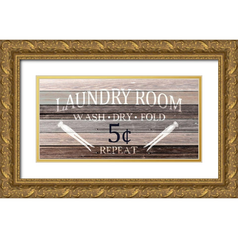 Wash Dry Fold Gold Ornate Wood Framed Art Print with Double Matting by Kimberly, Allen