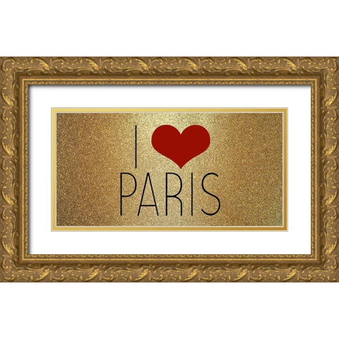 Love Paris 3 Gold Ornate Wood Framed Art Print with Double Matting by Kimberly, Allen