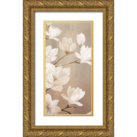 Magnolia Panel 1 Gold Ornate Wood Framed Art Print with Double Matting by Kimberly, Allen
