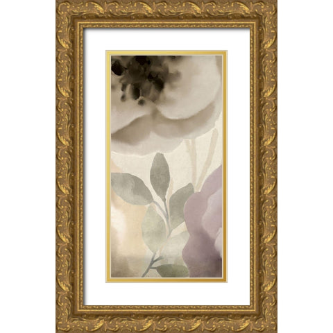 Simplicity Floral Panel B Gold Ornate Wood Framed Art Print with Double Matting by Kimberly, Allen